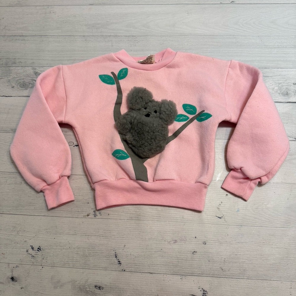 Vintage Koala Australia Real Sheepskin Factory Pink Sweatshirt small baby